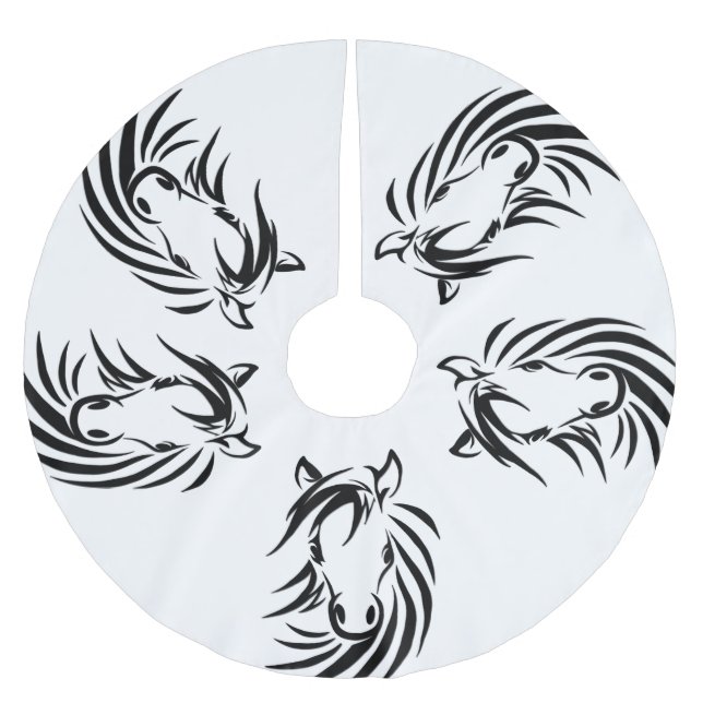 Black Horse Head Julgransmatta Borstad Polyester (Framsidan)