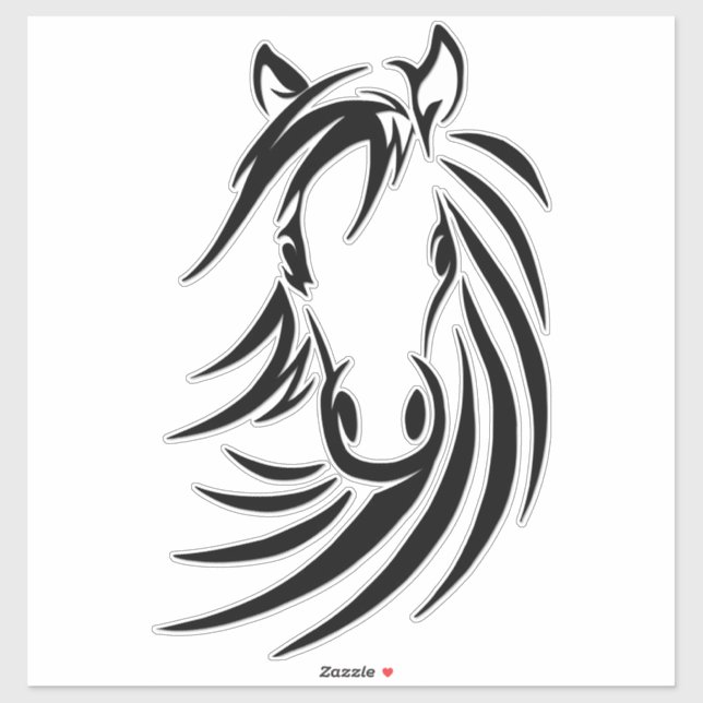 Black Horse Head Klistermärken (Ark)