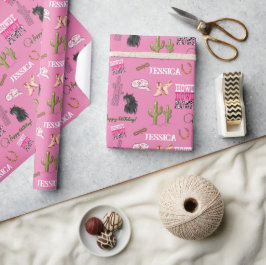 Black Horse Head rosa Watercolor Presentpapper