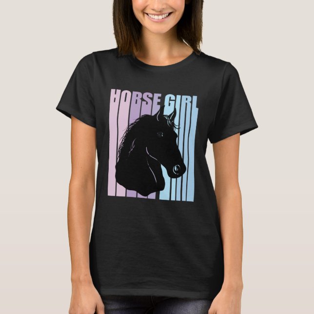 Black Horse Head Silhouette Riding Lover Funny Hor T Shirt (Framsida)