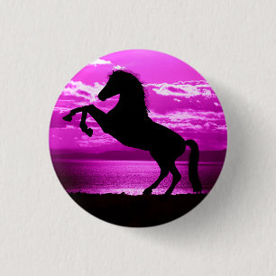 Black Horse Lila Himlar och Vatten Knapp