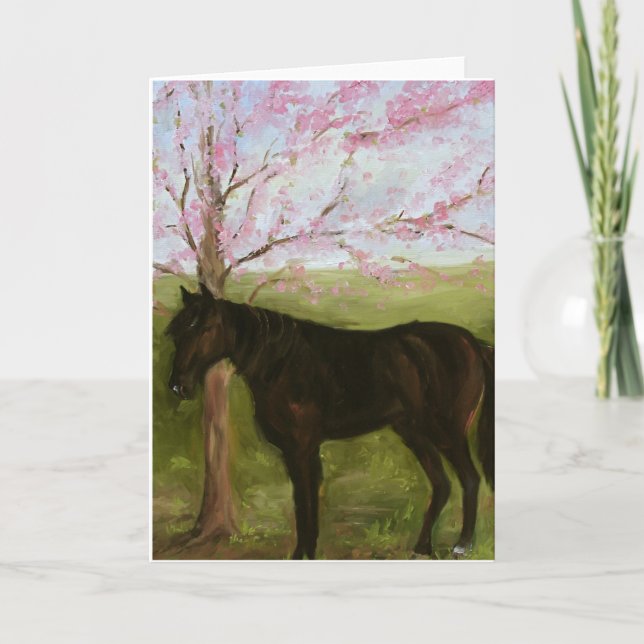 Black Horse och A Cherry Träd Kort (Framsida)