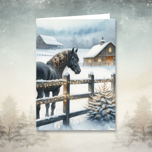 Black Horse på Personligen Julgård Kort (Skapare uppladdad)