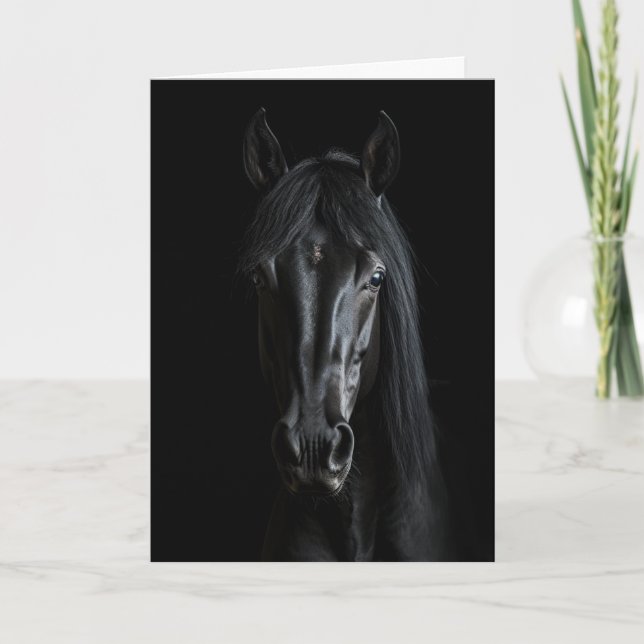 Black Horse Photograph Kort (Framsida)