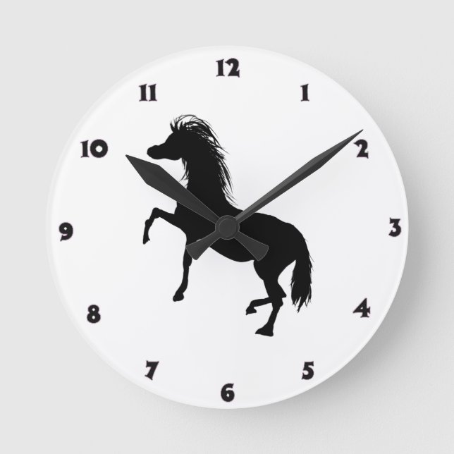 Black Horse Rund Klocka (Framsida)