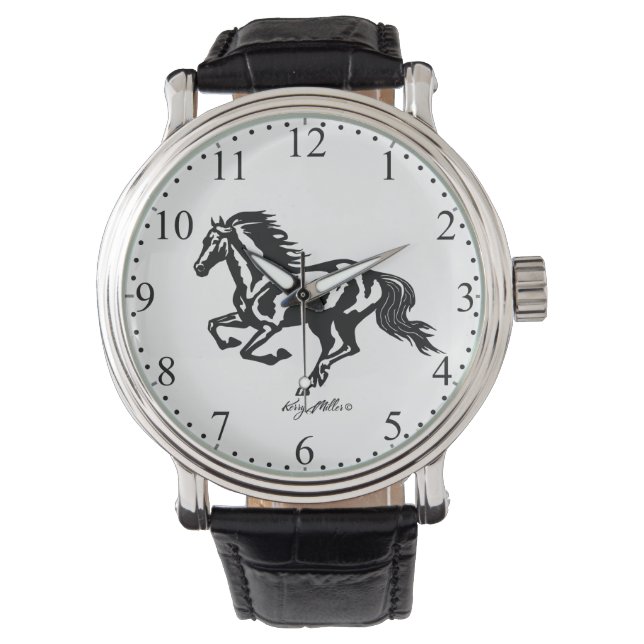 Black Horse Silhouette Armbandsur (Framsida)