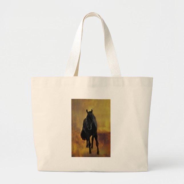 Black Horse Silhouette Jumbo Tygkasse (Framsidan)
