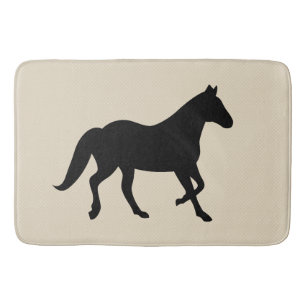 Black Horse Silhouette och Taupe Badrumsmatta