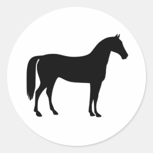 Black Horse Silhouette på vita klistermärken