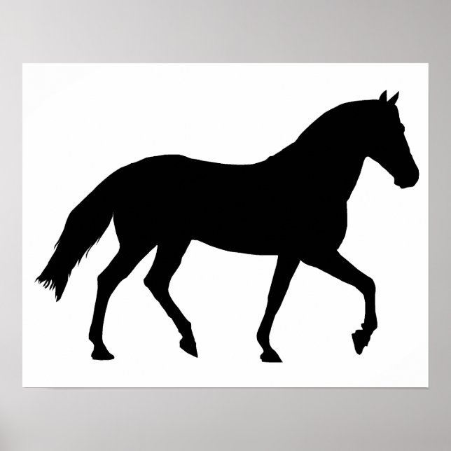Black Horse Silhouette Pony Horse Shadow Simple Poster (Framsidan)