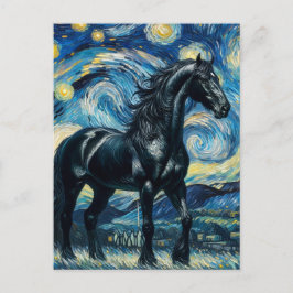 Black Horse Van Gogh Vykort