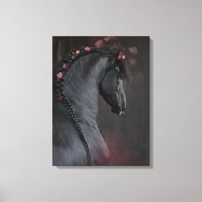 Black Horse - Wrapped Canvas (Framsida)