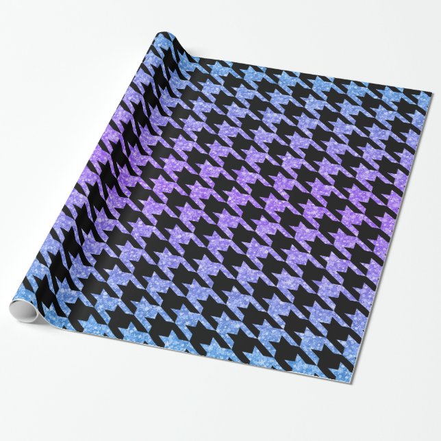 Black Houndstooth och Colorful Glitter Presentpapper (Utrullad)