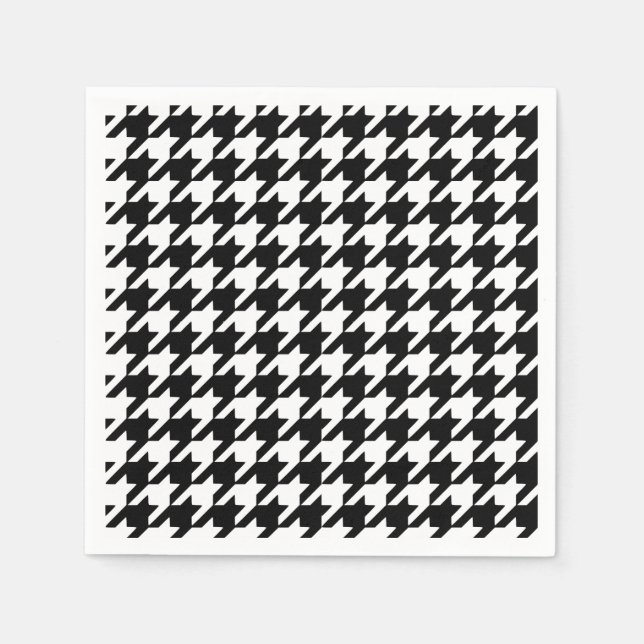 Black Houndstooth Papper Napkins Pappersservett (Framsidan)