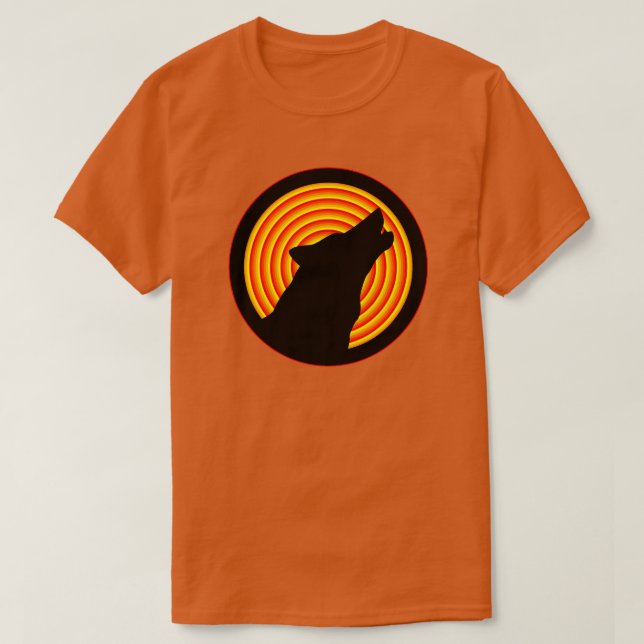 BLACK HOWLING VARG SILHOUETTE TRÖJA (Design framsida)