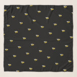 Black humla gullig  sjal<br><div class="desc">Dekorerad med lycklig,  leende gult och svart humla.  Chicens svarta bakgrund.</div>