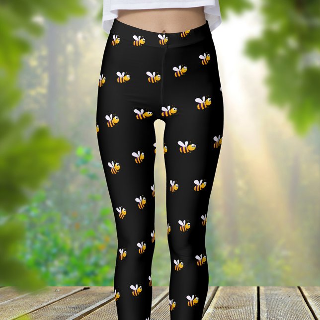 Black humla gulliga lustiga läror leggings (Skapare uppladdad)
