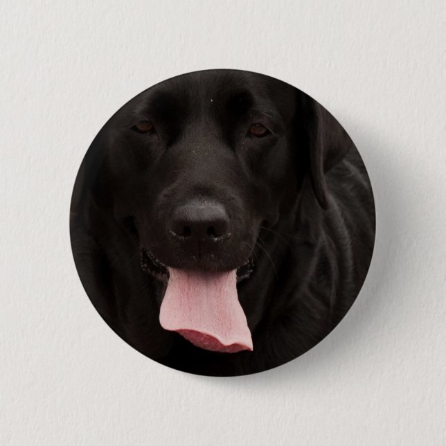 Black hund ansikte knapp (Framsida)
