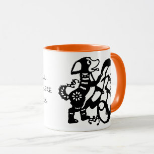 Black Hund Chinese Papercut Personality Zodiac Mug Mugg