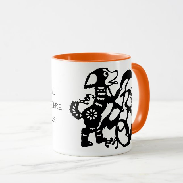 Black Hund Chinese Papercut Personality Zodiac Mug Mugg (Framsida höger)