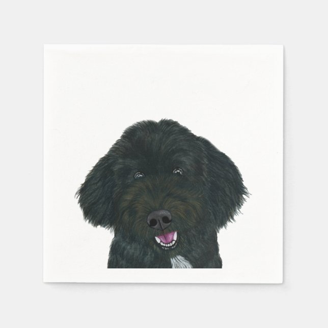 Black Hund Cocktail Napkins Pappersservett (Framsidan)