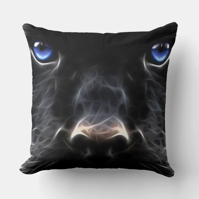 Black Hund Dekorativ kudde (Framsida)