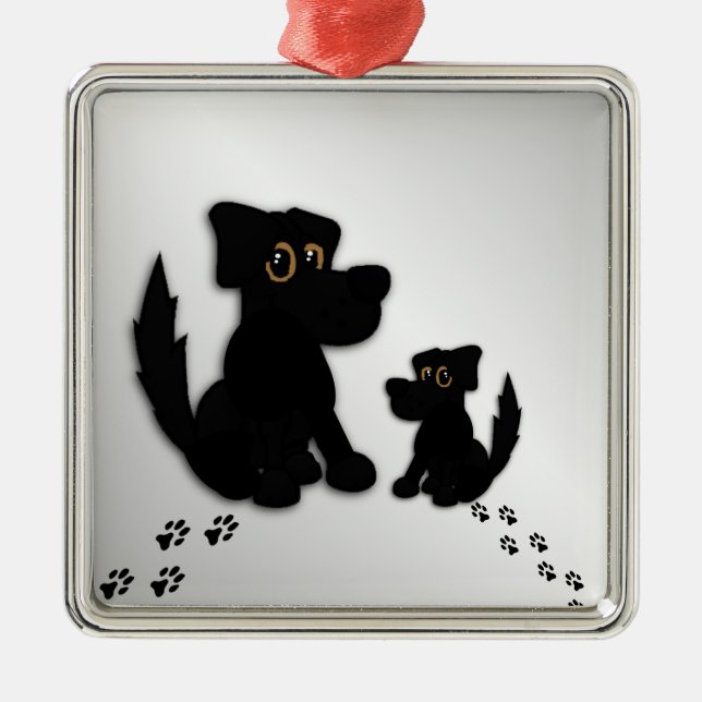 Black Hund Family Julgransprydnad Metall (Framsidan)