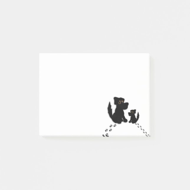 Black Hund Family Post-it Block (Framsida)