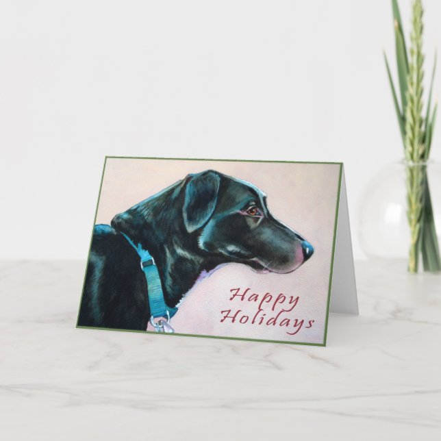 Black Hund-julkort Helgkort (Framsida)
