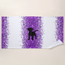 Black Hund Lila Gnistra Beach Towel