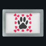 Black Hund Paw-utskrift med hjärtformer<br><div class="desc">Ursprunglig utformning av en hund som skrivs ut med hjärtformer.</div>