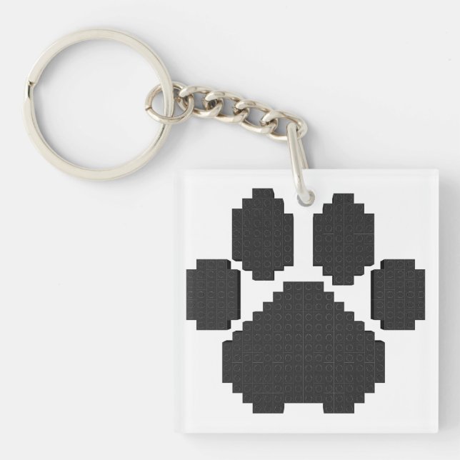 Black Hund Pawprint Byggnad Blocks (Framsidan)