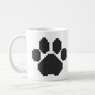 Black Hund Pawprint Byggnad Blocks Kaffemugg