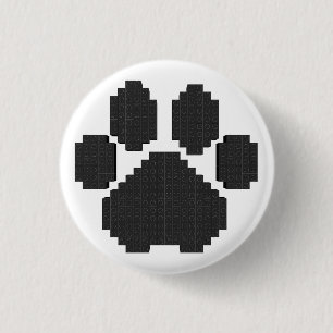 Black Hund Pawprint Byggnad Blocks Knapp