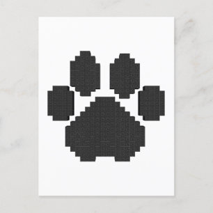 Black Hund Pawprint Byggnad Blocks Vykort