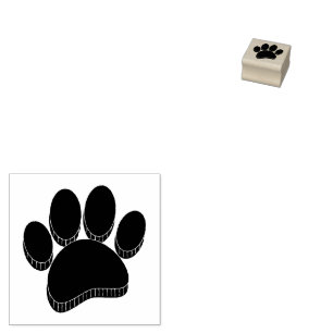 Black Hund Pawprint Hand plockade Anpassningsbar Stämpel