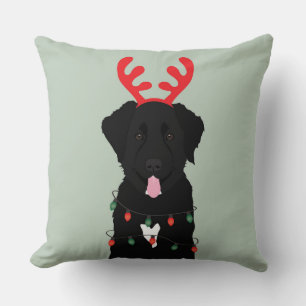 Black Hund Reindeer jul Ljus Kudde