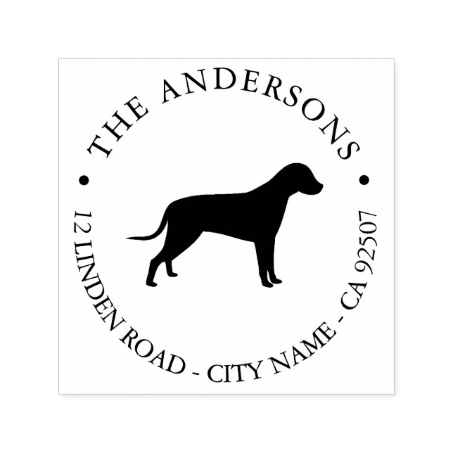 Black Hund Silhouette Self Inking Rubber Frimärke Självfärgande Stämpel (Design)