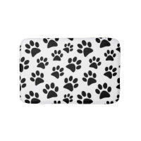 Black Hund Tass avtryck Mönster Bath Mat