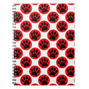 Black Hund Tass i Röda Polka dots Anteckningsbok