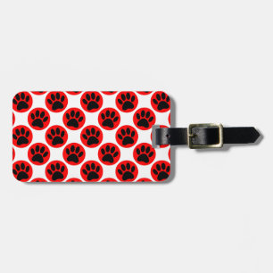 Black Hund Tass i Röda Polka dots Bagagebricka