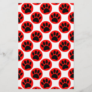 Black Hund Tass i Röda Polka dots Brevpapper
