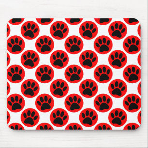 Black Hund Tass i Röda Polka dots Musmatta