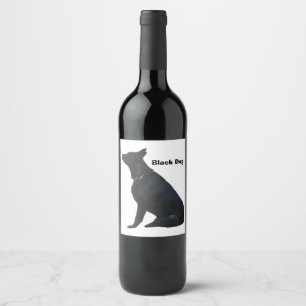 Black Hund Vin Lable Vinflaska Etikett