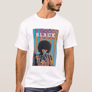 "BLACK" I AMERIKA - ANGELA DAVIS BLACK HISTORIA T SHIRT
