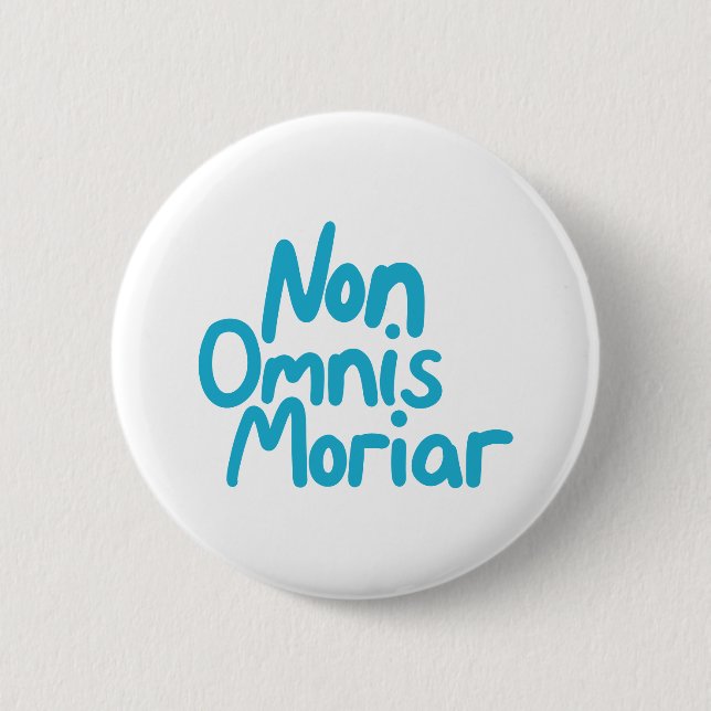 Bläck i blått Handskriven antik latinsk citat Knapp (Framsida)