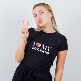 Black I Kärlek min Boykompis Photo Heart T Shirt