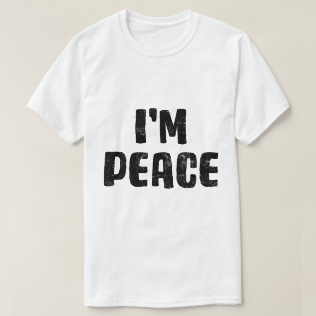 BLACK I Kom I Peace I är Peace-underbart matchande T Shirt (Design framsida)