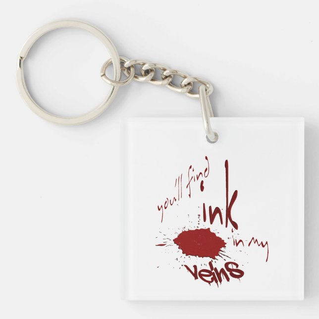 Bläck i min åderakryl Keychain (Framsidan)