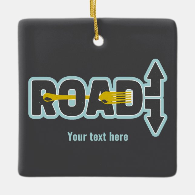 Bläck i vägtypografisk texttext julgransprydnad keramik (Framsida)